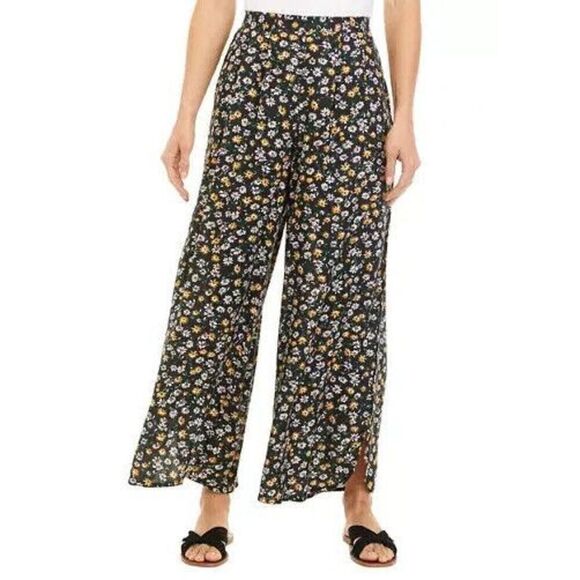 Philosophy 3070144 Women's Sz Large Black/Gold Floral Wide Leg Pull-On Pants - Picture 11 of 11
